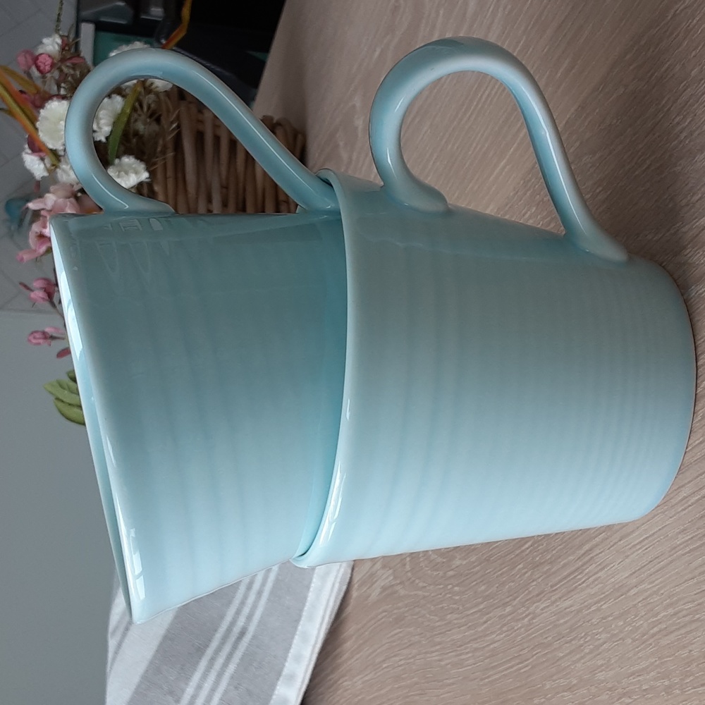 Royal Doulton Gordon Ramsay MAZE Blue Horizontal Texture Porcelain Cups …